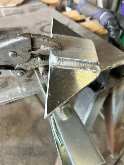 Welding repair work on an Agribuggy crop sprayer, Holme-on-Spalding-Moor