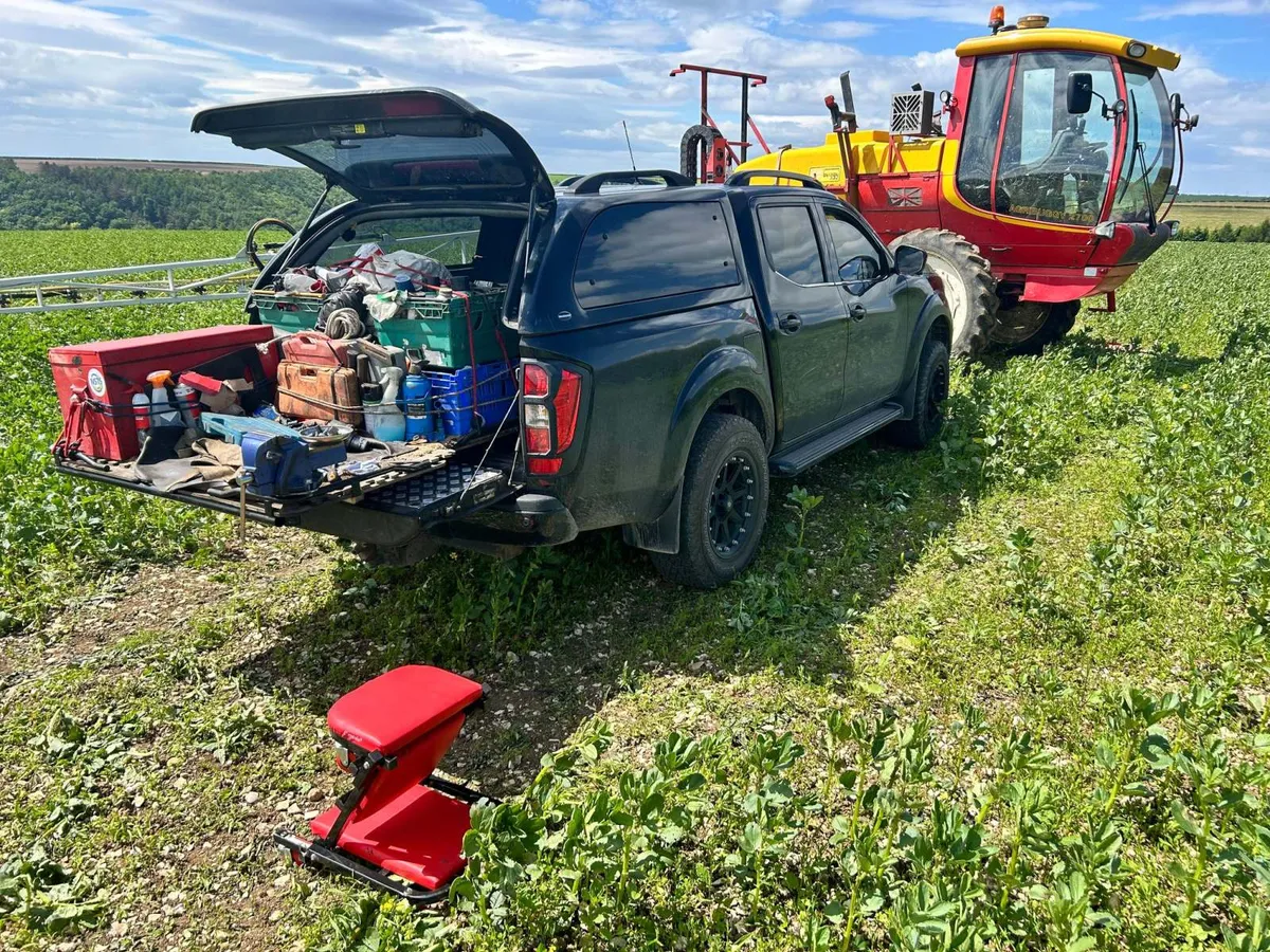 Agrifit Machinery workshop with an Agribuggy crop sprayer and service van, Holme-on-Spalding-Moor York